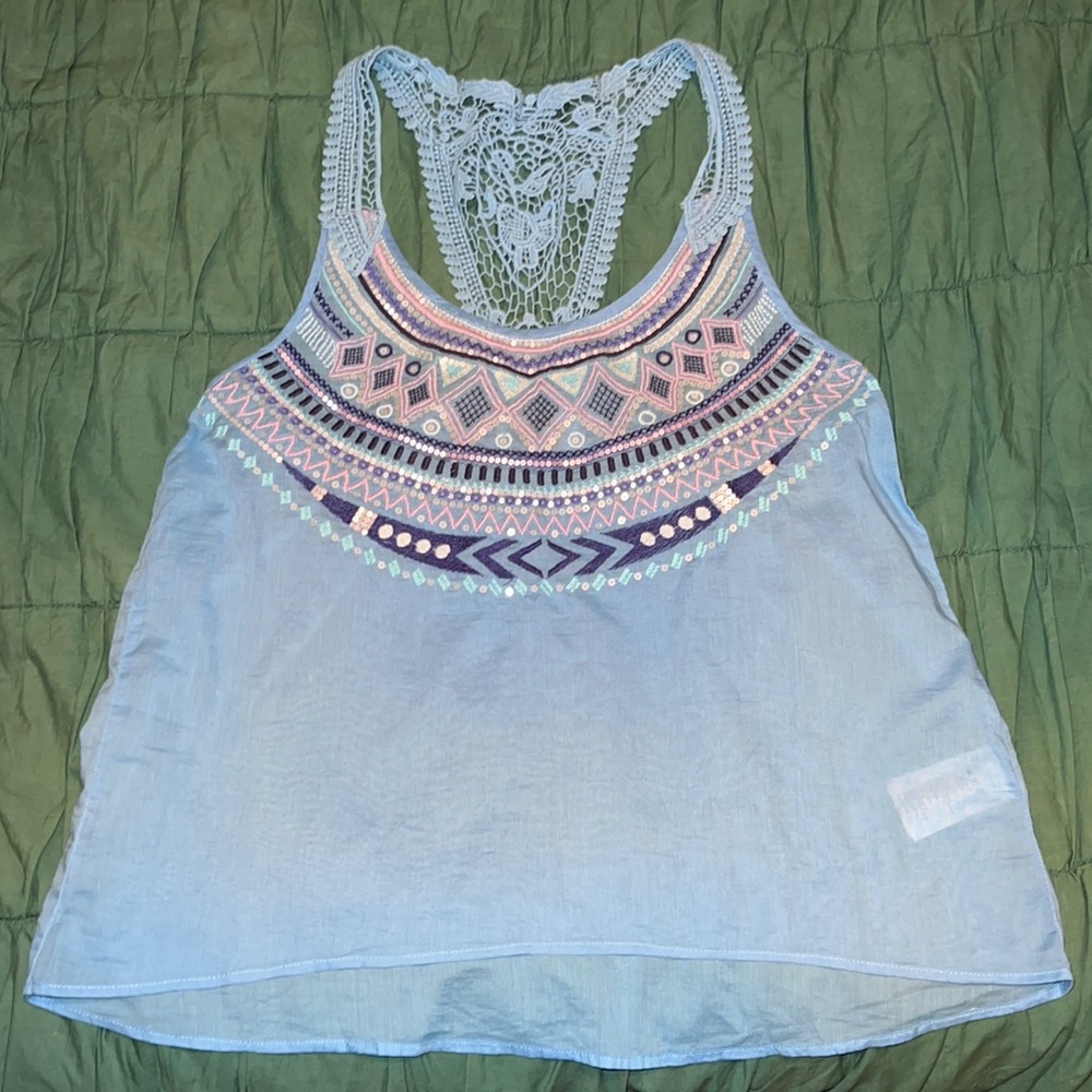 H&M Lace Embroidered Tank Size 8 NWOT